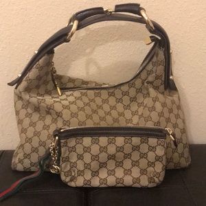 Gucci canvas Hobo and zip pouch wallet